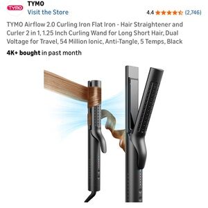 TYMO Airflow 2.0 Curling Iron Flat Iron